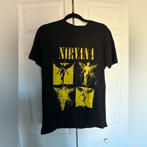 NIRVANA Black Tee with Yellow Graphic